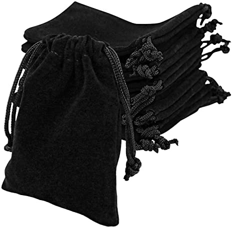 EASYKEENECOM 10 Pcs Jewellery Pouches Velvet Jewelry Pouches Drawstring Gift Bags 9cm x 7cm