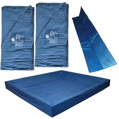 AQUA ROYAL Wasserbetten Matratzen Softside DUAL + Sicherheitswanne + Trennwand - Zwei Wasserkerne (beide Seiten) für 200x220 cm Wasserbett Normale Beruhigung F4