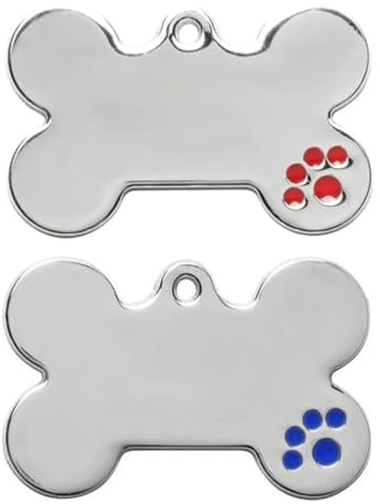 CENPEK 2 targhette identificative per Animali Domestici a Forma di Osso vuote, targhette identificative a Forma di Osso incise per Cani e Gatti