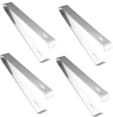 KICHOUSE 1 Set Da 4 Pezzi clip di ghiaccio pinze per ghiaccio per secchiello del ghiaccio cubo cocktail caramelle pinze da ghiaccio pinza per servire il ghiaccio Acciaio inossidabile Silver