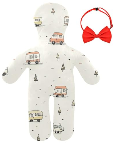Foiosoh Cuscino umano traspirante, in tessuto traspirante, cuscino per coccole e antistress, per adulti, camper, roulotte, auto, beige