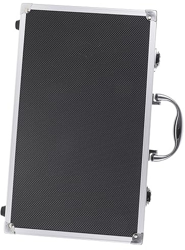Maleta Protectora para Micrófono, Aluminio Ligero, Dos Ranuras Portátil | Espuma Interior, Negro, para Grabación y Karaoke, Guarda Dos Unidades Organización Práctica