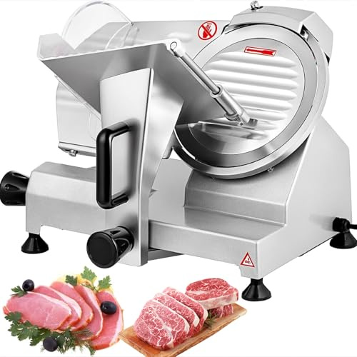 Affettatrice elettrica per carne, 420 W, affettatrice semi-automatica per carne congelata con lama da 30 cm, spessore regolabile da 0 a 12 mm, motore in rame puro