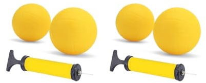 BHFZIAP 2 set Spike Replacement Balls Roundnet Game Balls for Backyard for Pool Lawn Beach 1x 3.5in and 1x 5in, Yellow