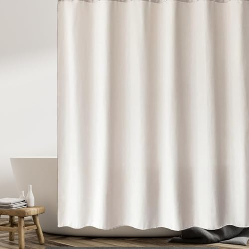 RENWEIWEI Tenda da Doccia 100 x 140 cm in Microfibra Leggera, Super Morbida e Facile da Pulire Tenda da Doccia Antimuffa Resistent con Ganci Antiruggine per Vasca da Bagno, bianco