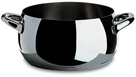 Alessi Mami Casserole, Stainless Steel, 24 cm (SG101/24), Polished Silver