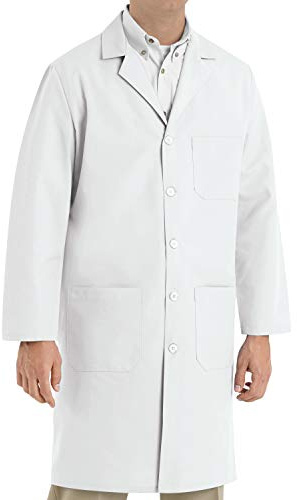 Red Kap Men's Size Exterior Pocket Original Lab Coat, White, 54 Tall