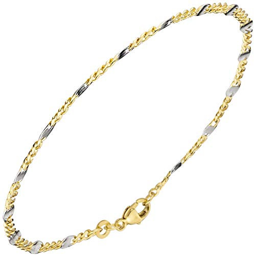 Jobo Damen Steg-Panzerarmband 333 Gelbgold massiv 19 cm Gold Armband Goldarmband Karabiner