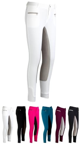 RL24 - Kinder-Reithose Flex Basicline – Weiß/Grau – Gr. 146