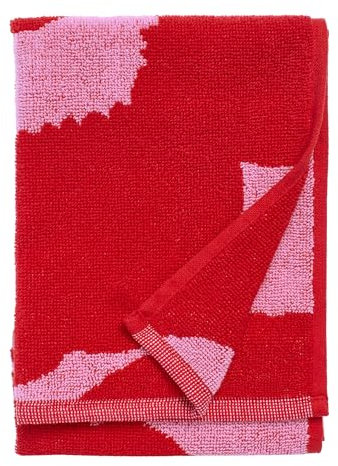 Marimekko Unikko Gästehantücher aus Baumwollfrotee, 30x50cm, Rot/Pink