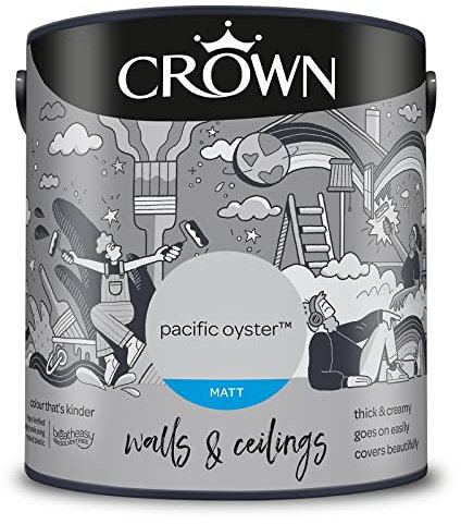 CROWN 2.5L Breatheasy MATT Emulsion Paint for Walls & Ceilings - PACIFIC OYSTER