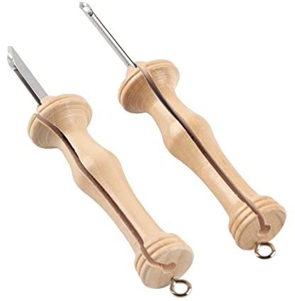 Punch Needle Oxfor Punch Needle 2Pcs Punch Needle Kit da Ricamo Manico in Legno Ago per Filati Fai da Te Strumenti per Maglieria Fatti a Mano