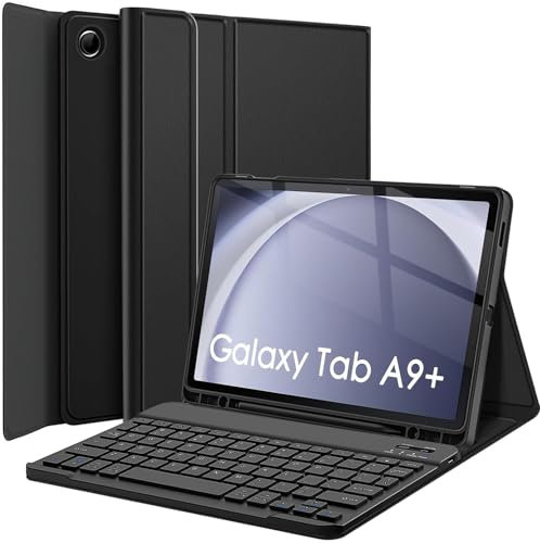 Wineecy Keyboard Case for Samsung Galaxy Tab A9+ / A9 Plus 11 Inch 2023 (SM-X210/X215/X216/X218) Tablet, Magnetically Detachable Wireless Bluetooth Keyboard with Slim Stand Cover (A9 Plus)