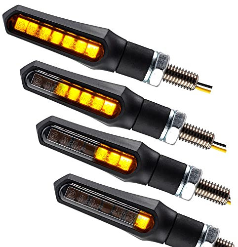 ToXx 4x LED Mini Micro Blinker Shark universal für Motorrad Quad Roller schwarz getönt vorn hinten e-geprüft 2 Paar