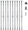 VEVOR Geländerstab Torstab Zierstab Zaunstab Verzinkter Stahl 56 x 56 x 1122 mm Balusters Treppenstab Treppensprossen Mattschwarz Ideal für Treppen und Handläufe im Innenbereich