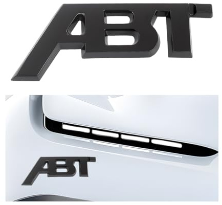 CGEAMDY Pegatinas para Coches, Emblema Coche Metal, Emblema Tronco Logo Insignia Decoración Calcomanía Adecuado para Mayoría Los Automóviles, 3D ABT Logo Coche Pegatina Decoración(Negro)