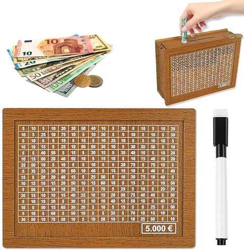 GUIGA Boite a Economie, Tirelire avec Compteur, Tirelire pour Objectif D'économie, Tirelire Réutilisable avec Stylo Effaçable, Aide à l'habitude d'épargner pour Adultes et Enfants