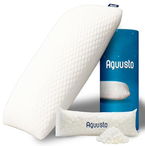 Aguusto® Oficial Almohada de Gel Viscoelástica Premium - Relleno Ajustable - Doble Funda Lavable y Transpirable, para Dormir de Lado, Boca Arriba o Boca Abajo, Memory Foam, Augusto Matrimonial 70cm