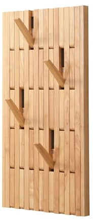 Home Deluxe QUEST - Pannello per spogliatoio, 55 x 4 x 105 cm, in Hevea | Pannello a ganci, appendiabiti da parete, appendiabiti