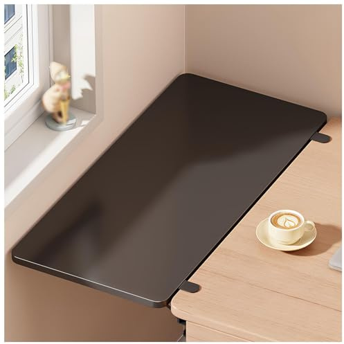 Vassoio da scrivania pieghevole da parete, ripiano sospeso per tastiera, nero, 70 x 25 cm, bracciolo versatile e tavolo pieghevole salvaspazio per casa, ufficio, giochi e postazione di lavoro.