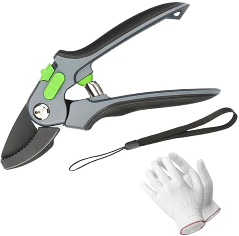 oupados Cesoie da giardino ad alte prestazioni, incudine a cricchetto 215mm