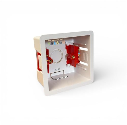 1 Gang 47mm Dry Wall Back Box 1 Gang 47mm Plastic Single Dry Lining Plasterboard Wall Back Box 47mm Electrical Socket Switch Recessed Wall Pattress 47mm Adjustable Lugs - 1 Back Box Pattress