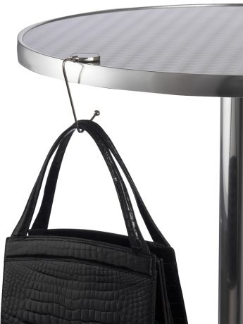 Pebaro 550 Taschenhalter, Haken für Handtaschen oder Jacken, Halter für unterwegs, Halterung, Tischplatte, tragbar, silber, antirutsch