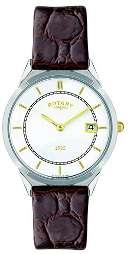 Rotary Men's Quartz Dial Analogue Display and Brown Leather Strap GS08000/02
