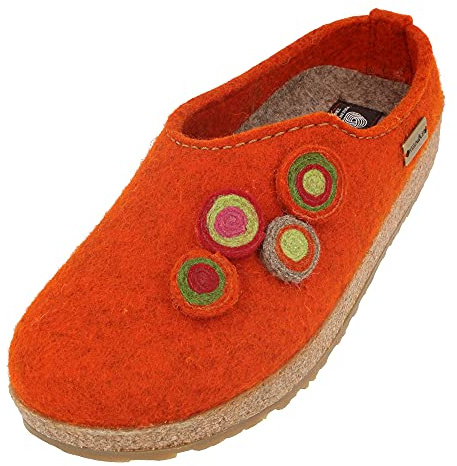 HAFLINGER Grizzly Kanon filttoffel tofflor filtclog kork, rost, 43 EU