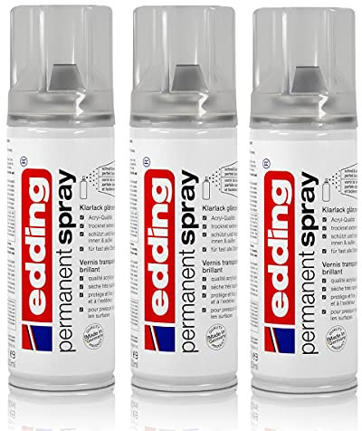 3x edding Permanent Spray Klarlack glänzend 200 ml Acryl-Qualität