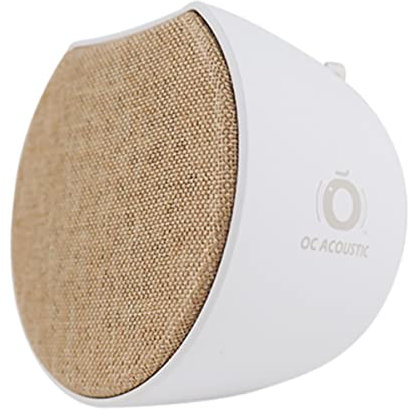 OC Acoustic Newport Plug-in Outlet Speaker with Bluetooth 5.1 and Built-in USB Type-A Charging Port (Champagne/White)