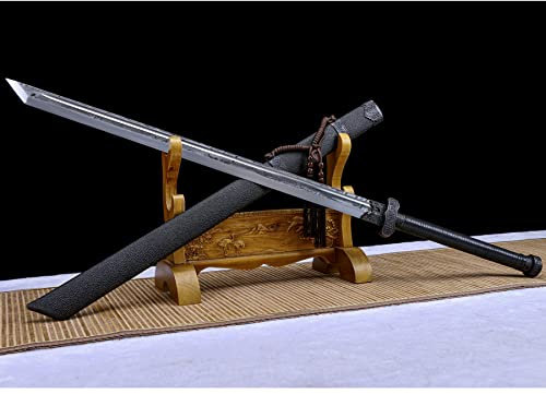 LQSMX sword 43.3 in Broadsword/scharf/Chinesisches Kampfsportmesser Katana Schwert echt Samuraischwert Handgeschmiedeter Federstahl