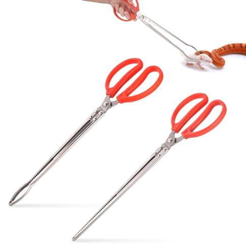 lasuroa 2St Futterzange Schlange, 38cm Reptilien Futterzange Leicht zu Greifen Extra Lange Pinzette für Terrarium Kugelpython Aquarium Zubehör Schlangen Aquarium Zubehör