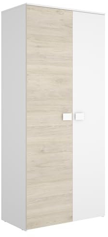 DEKIT GRUPO RIMOBEL DINA - Armario DINA con dos puertas - BLANCO / NATURAL - 205 x 90 x 52