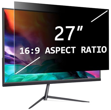 PYS Filtro de privacidad para pantalla PC de 27 pulgadas 16:9, protector de pantalla anti espía, antiluz, azul película, extraíble filtro de privacidad