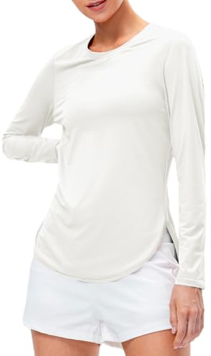 JTSONN Camiseta de Manga Larga para Mujer Protección Solar UPF 50+ Camiseta Manga Larga Deporte Mujer Protección UV para Yoga Pilato Gimnasio Correr