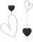 Linawe Ohrringe Schwarz Damen, Herz Hängeohrringe Ohrringe Silber Hängend, Schmuck Ohrstecker Damenohrringe, Grosse Ohrhänger Lover Statement Ohringe