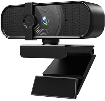 INDOTEAM 1080p HD Webcam for PC with Microphone | Full HD 1080p Web Cam | USB Camera for PC, Laptop, Mac | Webcam with Microphone and Privacy Cover | Plug and Play High Definition Web Camera (Black)