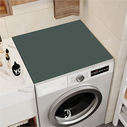 Housse de Machine à Laver, 60*60cm Housse de Protection Machine à Laver, Housse de Réfrigérateur, Coussin de Machine à Laver Antidérapant, Housse Machine a Laver Contre Les Rayures-Vert Foncé
