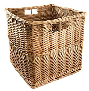 Arthur Cameron - Wicker Storage Cube with Built-in Handles - 32 x 32 x 31 cm - Cube Storage Unit, Perfect for Bedroom or Living Room - Wicker Box, Kallax Basket, Storage Basket (Natural)