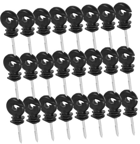 CIYODO 100pièces Isolateur De Clôture Électrique Autotaraudeur pour Poteaux Lot de Support De Rail De Clôture Électrique