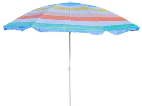 Meinposten Sonnenschirm Strandschirm Strand Reise Stabil UV Schutz UPF 30+ bunt gestreift 155 cm inkl Tragetasche