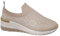 Zapatillas deportivas para mujer, color sólido, cabeza redonda, media arrastra, sin cordones, transpirables, para caminar, Khaki, 38.5 EU