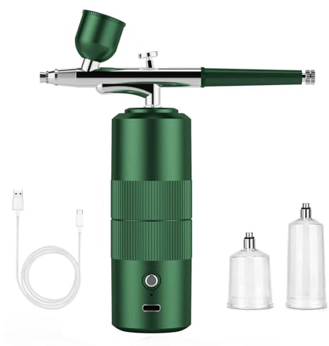 Bärbar Airbrush-sats, Automatisk Handhållen Airbrush-pistol, Handhållen Fuktgivande Sprutpistol Med 0,3 Mm Mikronatomiseringshuvud, 180 KPa Högt Tryck För Målning, Nagelkonst Och Tårtdekorering