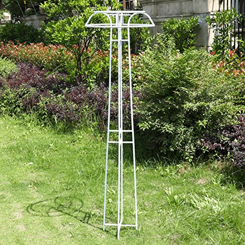 Obélisque de Jardin en métal, Treillis de Jardin extérieur, Support de pylône Durable pour Fleurs, légumes, Fruits, vignes, Plantes grimpantes, Support décoratif (Couleur : Blanc)