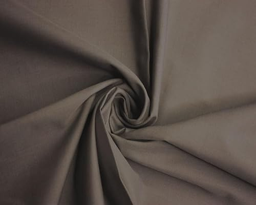 Polycotton -112cm, Durable for Sewing & Dressmaking (Grey, 1 Meter)