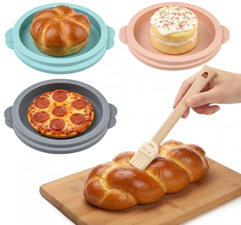 6 unidades de freidora de aire caliente, Molde redondo de silicona para tartas, molde para huevos, para Sándwiches de Huevo,cupcakes,Crepes