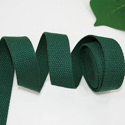 Bomullsband, 38 mm flerfärgad polyesterbomullsvävrem for väsktillbehör DIY-paket med 3 meter(Green)