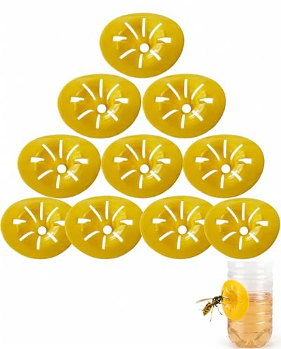 Luxorium Set di 10 Trappole per Vespe e Calabroni Asiatici Gialle, Trappole Selettive per Bottiglie di Plastica, Trappole Riutilizzabili per Vespe Asiatiche per Giardino, Terrazza, Piscina e Campeggio