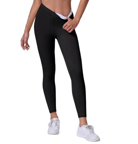 Livfulla högmidjade färgblocksshorts för kvinnor, inbyggda anti-exponeringsshorts för tennis, löpning, fitness, badminton